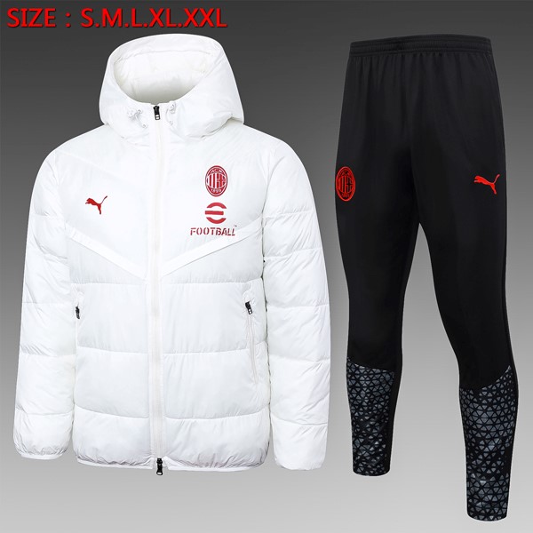 Abrigo Plumón AC Milan Conjunto Completo 2024-25 Blanco